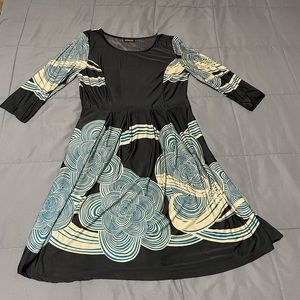 Art Deco Wrinkle-free Midi Dress